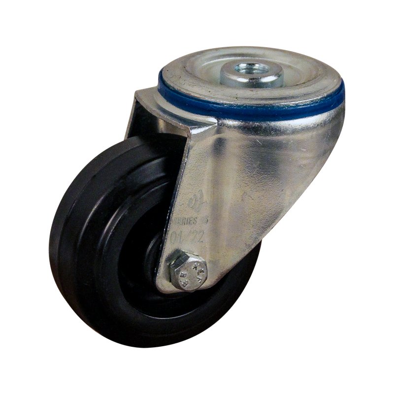 swivel castor 80mm series 07 ᠆ 15 bolt hole roller bearing