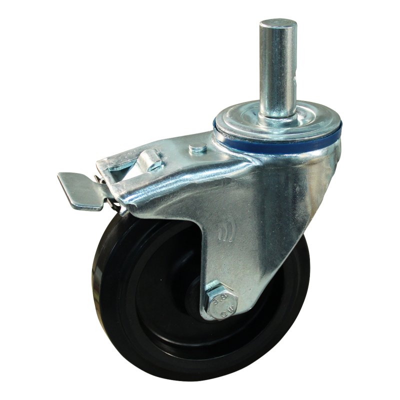 zwenkwiel geremd 100mm serie 07 ᠆ 15 pen rollager