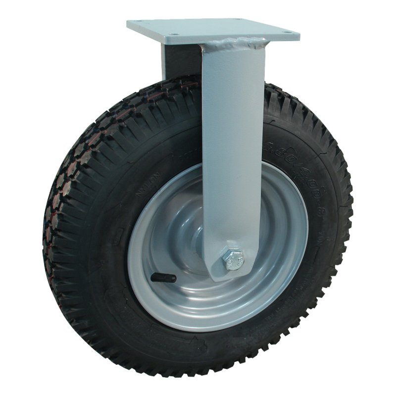 fixed castor 4.80/4.00-8 3.00Dx8H2 ET0 NL100mm steel V-6602 grey 417mm 20 plate mounting ball bearing
