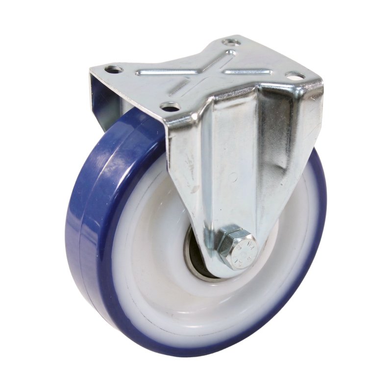 fixed castor 200mm series 27 ᠆ 19 plate mounting ball bearing