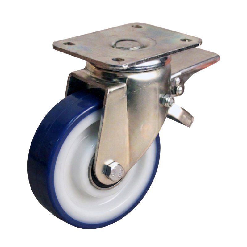 swivel castor with brake 150mm series 27 ᠆ 32 plate mounting ball bearing