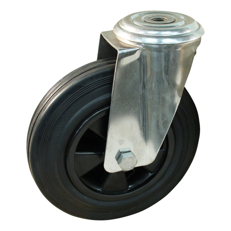 roulette pivotante 200mm série 01 ᠆ 30 trou pour boulon roulement à aiguilles éxécution inox