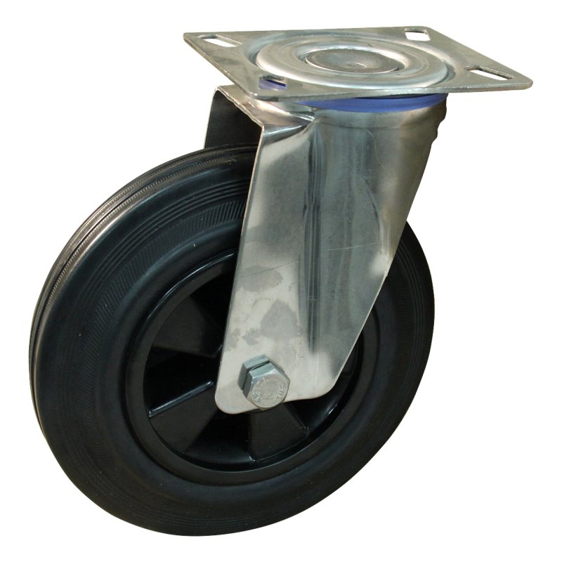 Lenkrolle 200mm Serie 01 ᠆ 30 Plattenbefestigung Rollenlager Edelstahl