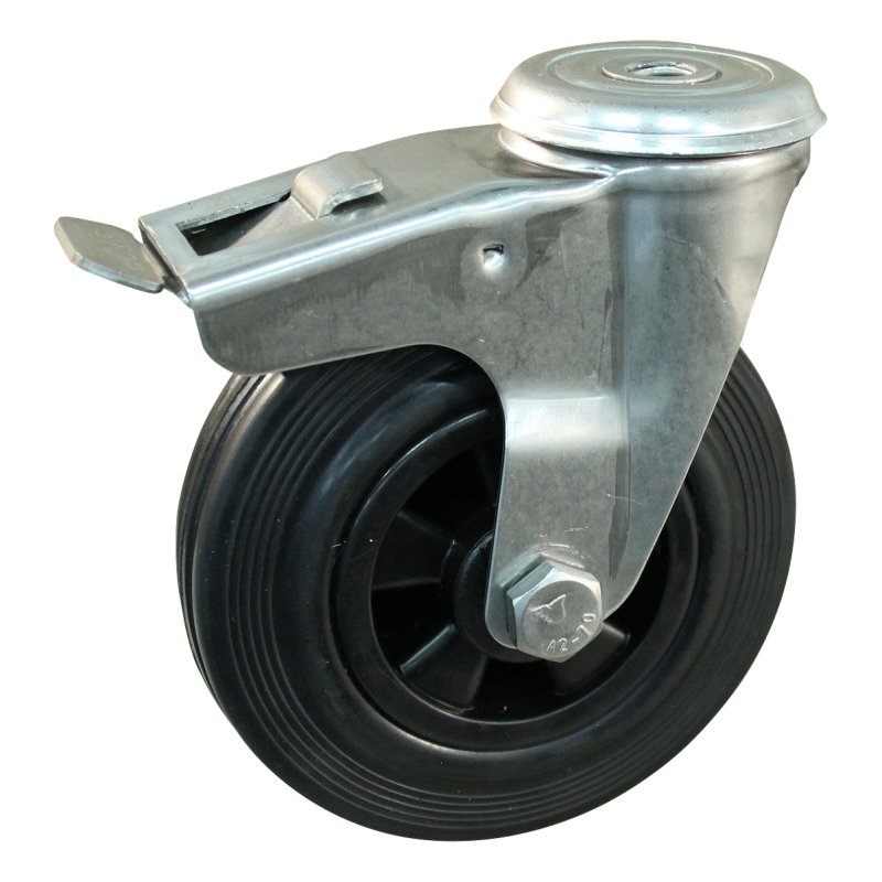 roulette pivotante avec frein 80mm série 01 ᠆ 30 trou pour boulon palier lisse