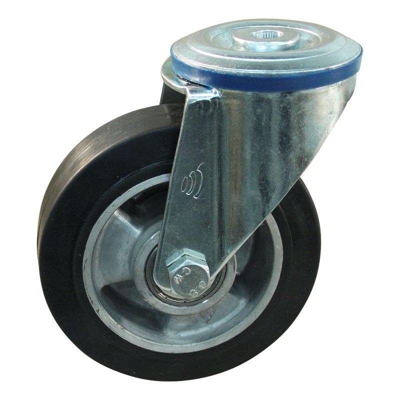 swivel castor 125mm series 10 ᠆ 10 bolt hole ball bearing
