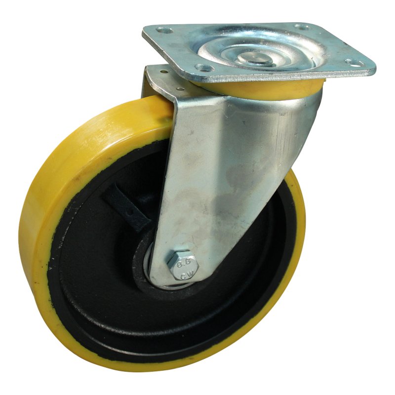 swivel castor 200mm series 28 ᠆ 16 plate mounting ball bearing