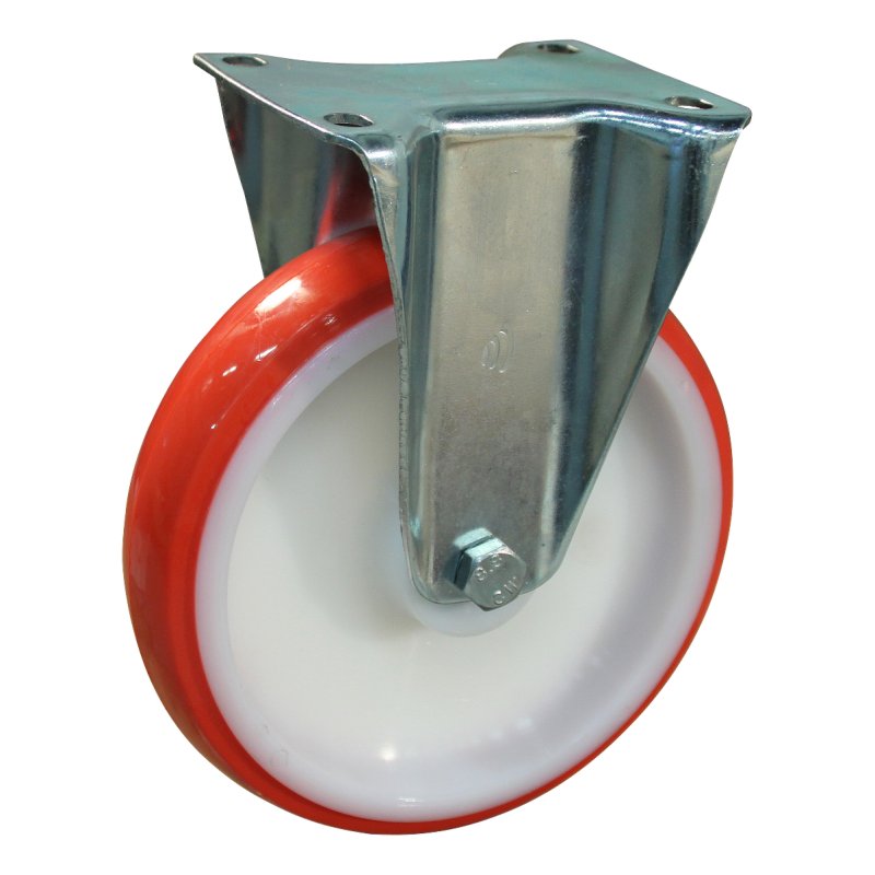 fixed castor 175mm series 27 ᠆ 15 plate mounting roller bearing