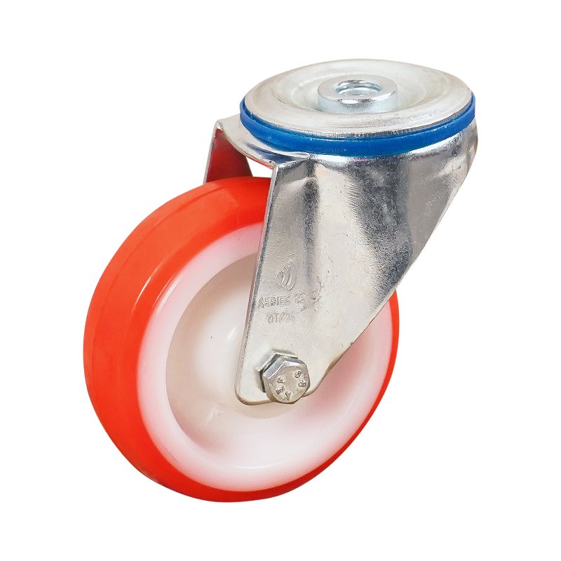 swivel castor 100mm series 27 ᠆ 15 bolt hole roller bearing