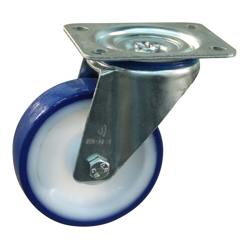 swivel castor 125mm series 27 ᠆ 15 plate mounting plain bore
