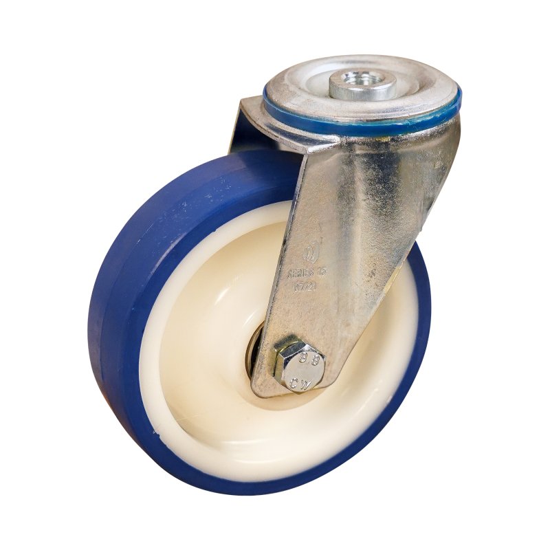 swivel castor 125mm series 27 ᠆ 15 bolt hole ball bearing
