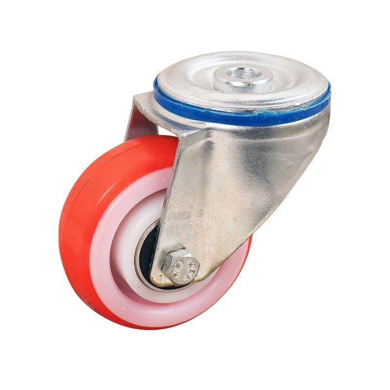 swivel castor 80mm series 27 ᠆ 15 bolt hole ball bearing