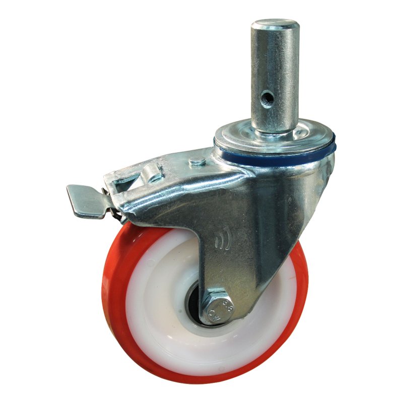 zwenkwiel geremd 100mm serie 27 ᠆ 15 pen kogellager