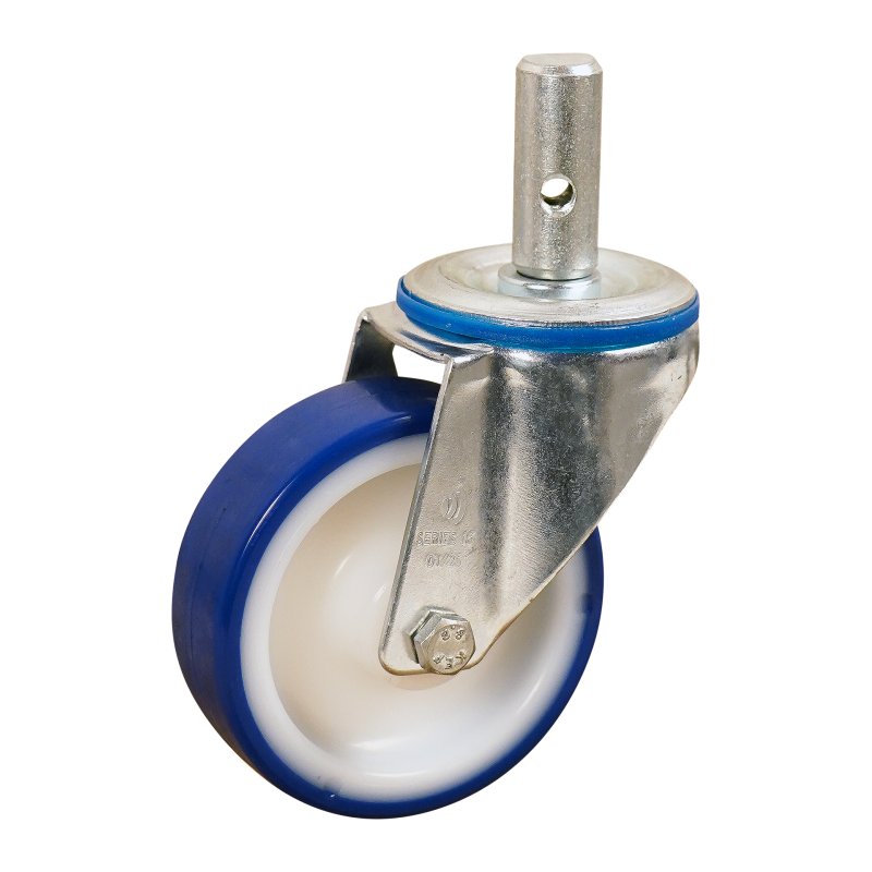 swivel castor with brake 100mm series 27 ᠆ 15 pin plain bore