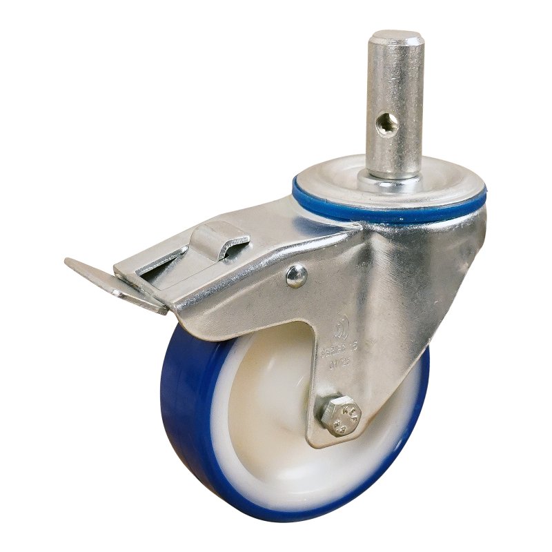 zwenkwiel geremd 100mm serie 27 ᠆ 15 pen rollager