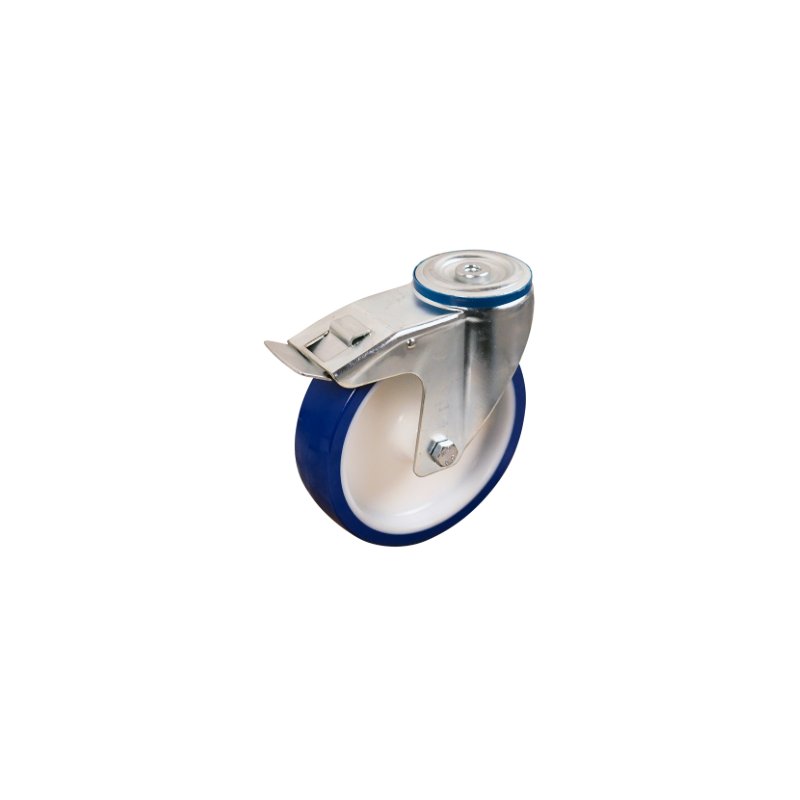 swivel castor with brake 100mm series 27 ᠆ 15 pin ball bearing