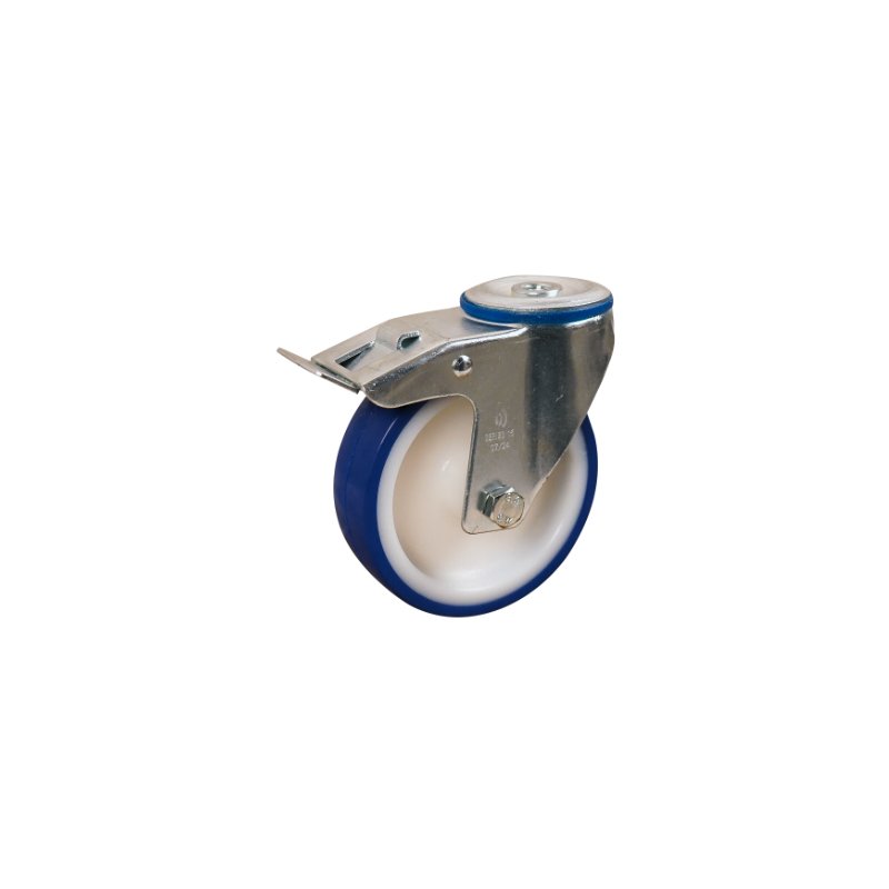 Lenkrolle mit Feststeller 125mm serie 27 ᠆ 15 Rückenloch Kugellager