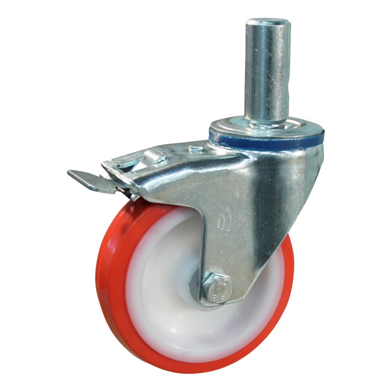 roulette pivotante avec frein 125mm série 27 ᠆ 15 goupille palier lisse