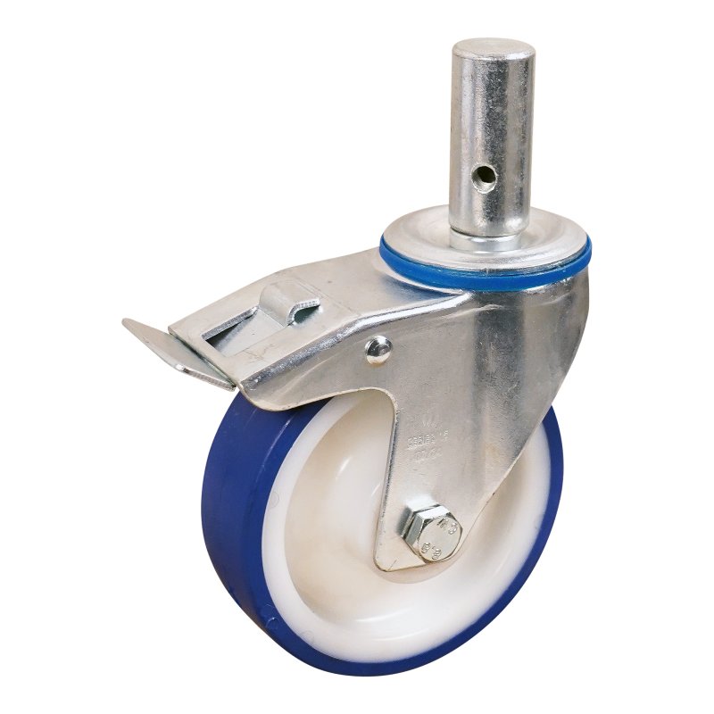 swivel castor with brake 125mm series 27 ᠆ 15 pin ball bearing