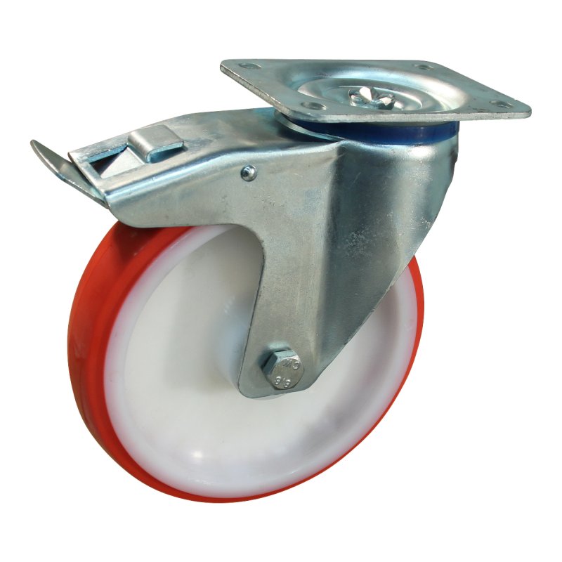 zwenkwiel geremd 200mm serie 27 ᠆ 15 plaatbevestiging kogellager