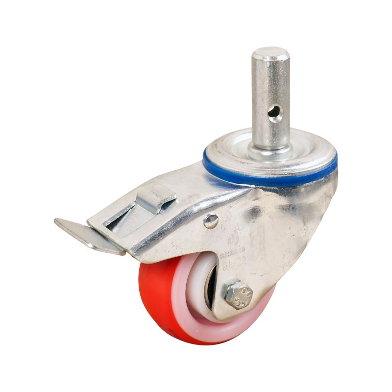 swivel castor with brake 80mm series 27 ᠆ 15 pin ball bearing