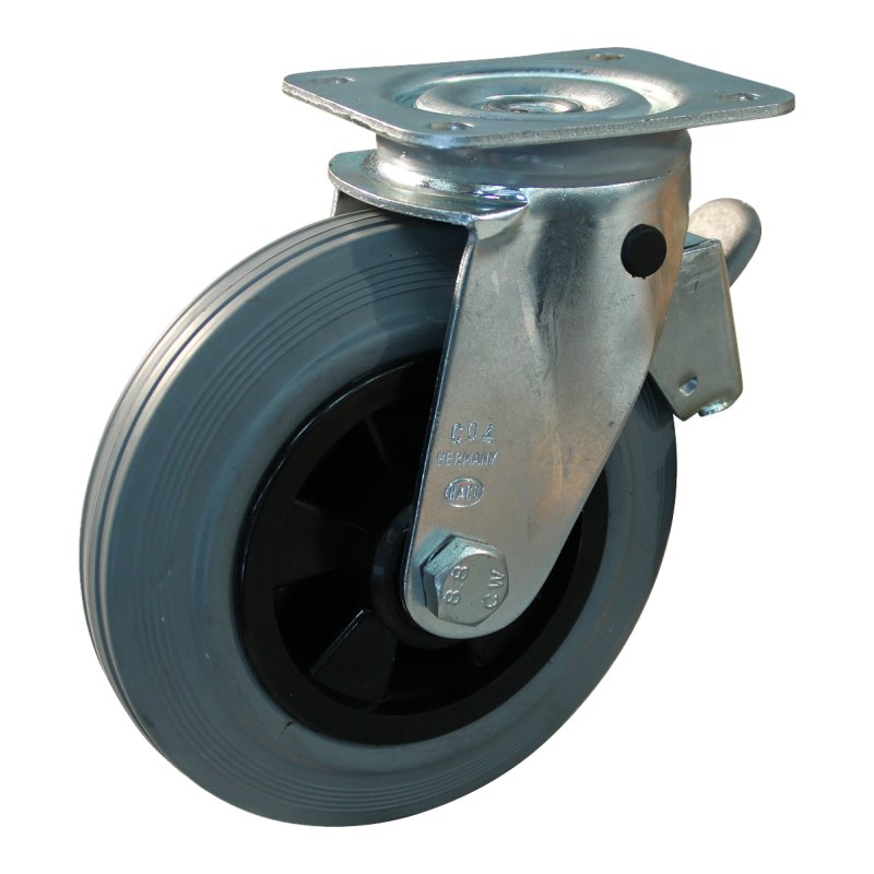 roulette pivotante avec frein 160mm serie 11 ᠆ 11 montage de la plaque roulement à rouleaux