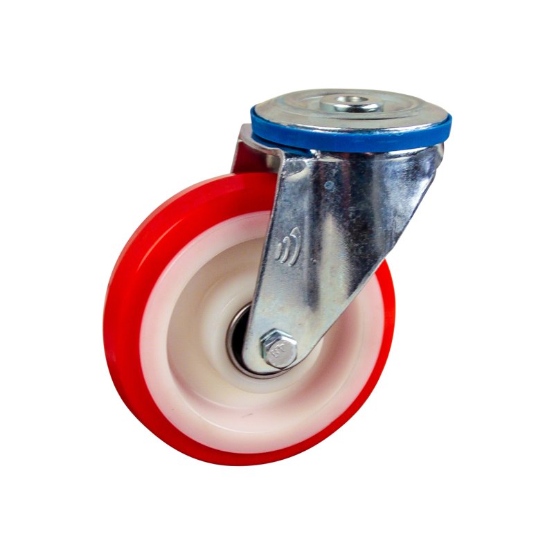 swivel castor 125mm series 27 ᠆ 10 bolt hole ball bearing