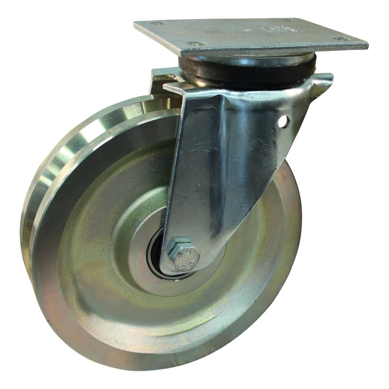 swivel castor 200mm series 744 ᠆ 14 plate mounting ball bearing