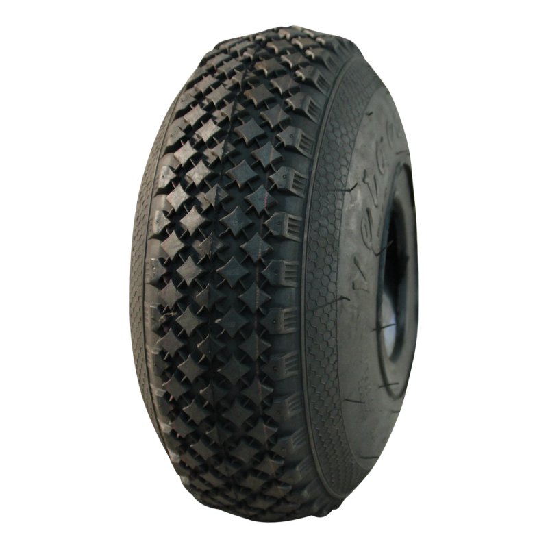 pneu + roue 3.00-4 2.10x4 ET0 NL75mm plastique V-6605 Rouge