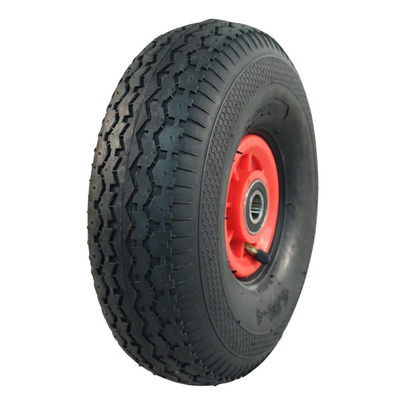 air tire + wheel 4.10/3.50-4 2.10x4 ET0 NL75mm plastic V-6603 red