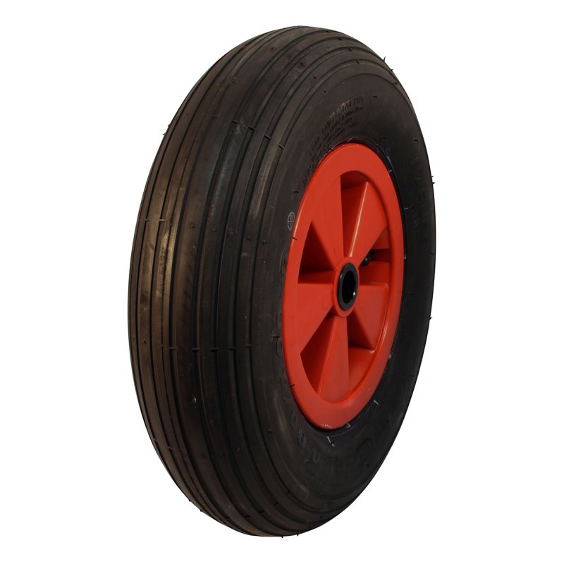 Komplettrad 4.80/4.00-8 2.50Ax8 ET0 Gleitlager Ø20 NL88mm Kunststoff S-2301 Rot