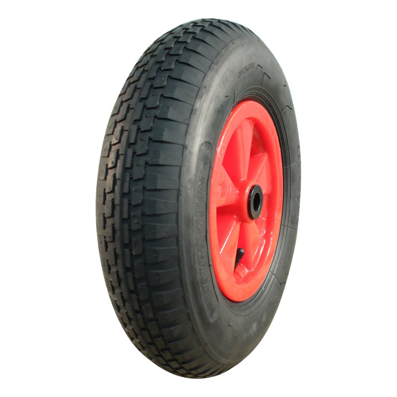 air tire + wheel 4.80/4.00-8 2.50Ax8 ET0 plain bore Ø20 NL88mm plastic V-6635 red