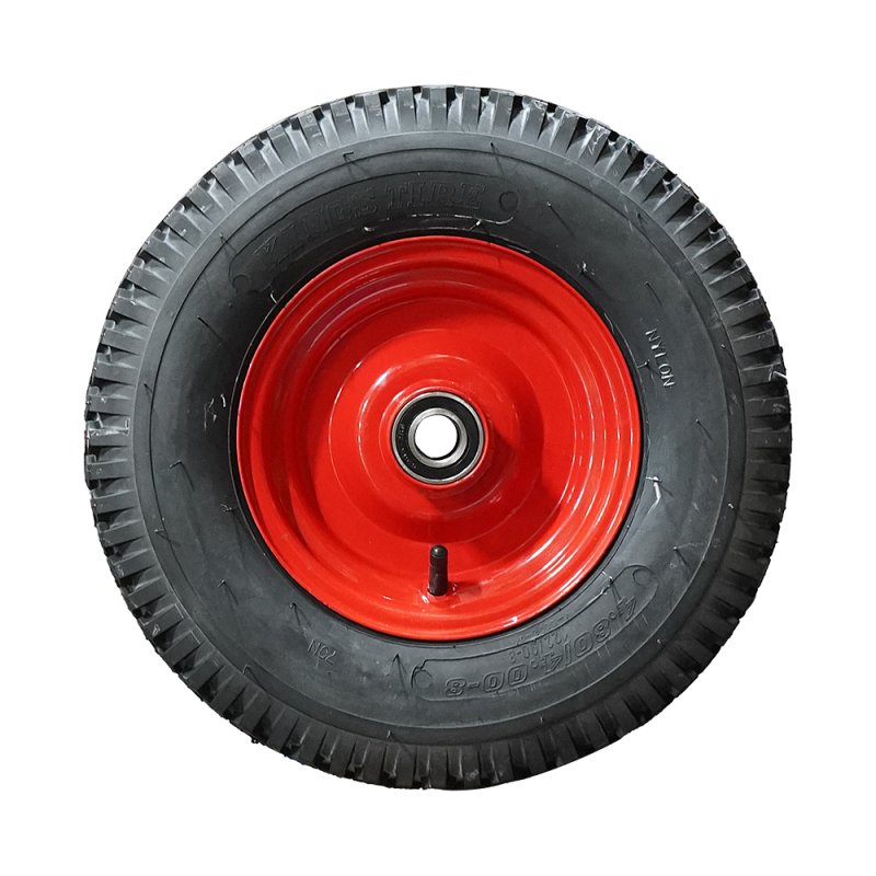 Komplettrad 4.80/4.00-8 2.50Ax8H2 ET0 NL100mm Stahl V-6602 Rot