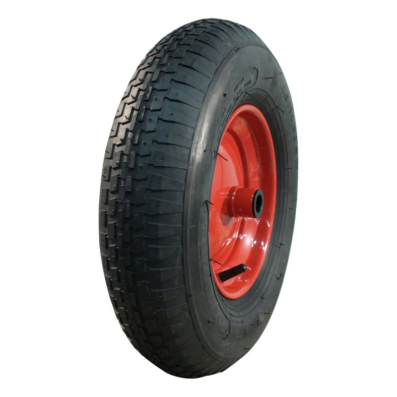 Komplettrad 4.80/4.00-8 2.50Ax8 ET0 Rollenlager Ø25 NL100mm Stahl V-6635 Rot