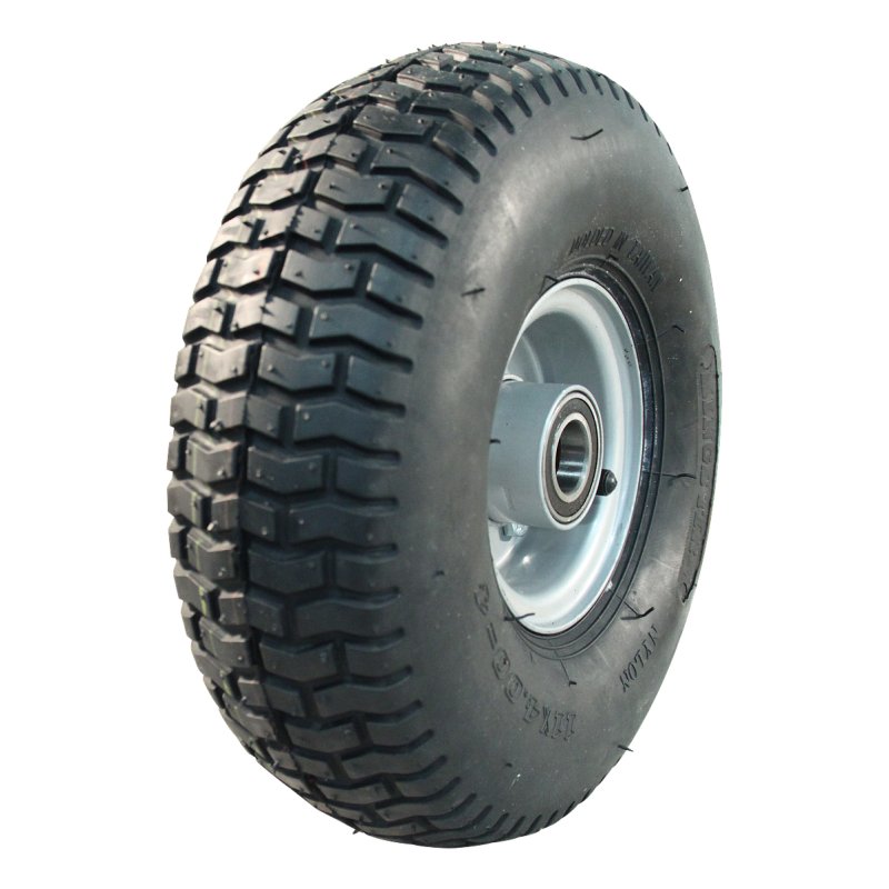air tire + wheel 11x4.00-4 2.10-4H2 ET0 ball bearing Ø25 NL75mm steel V-3502 silver grey