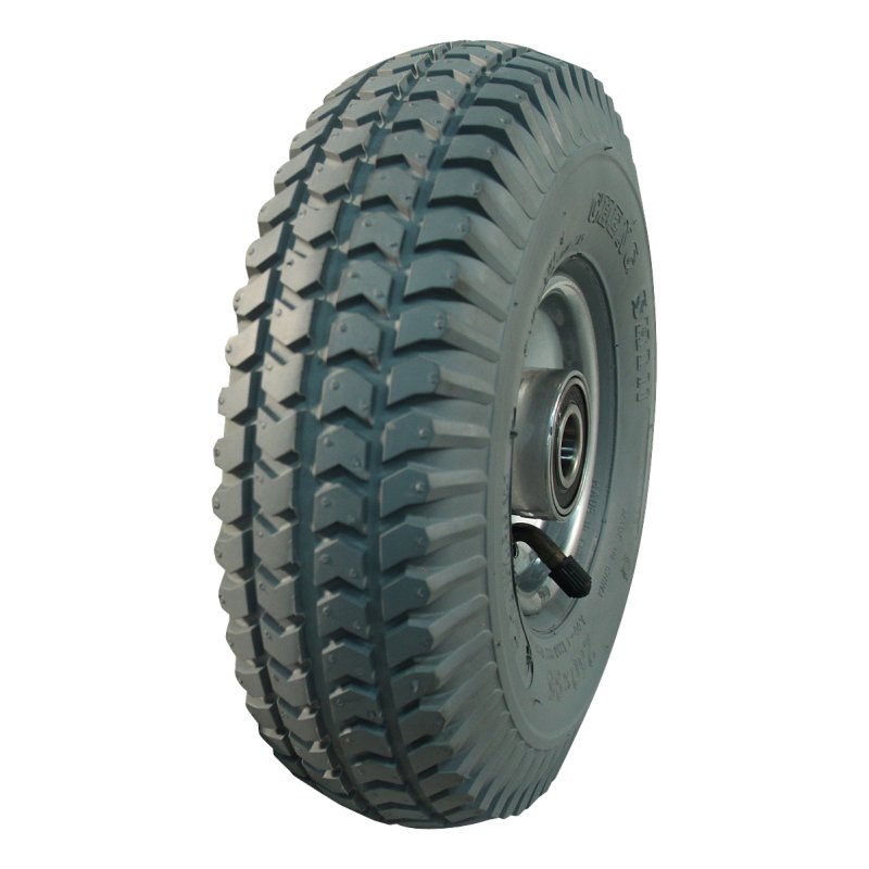 luchtband + wiel 3.00-4 2.10x4H2 ET0 NL75mm staal C-248 grijs