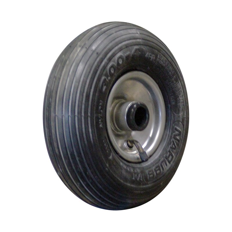 luchtband + wiel 3.00-4 2.10x4H2 ET0 rollager Ø25 NL75mm staal S-2301 zilvergrijs
