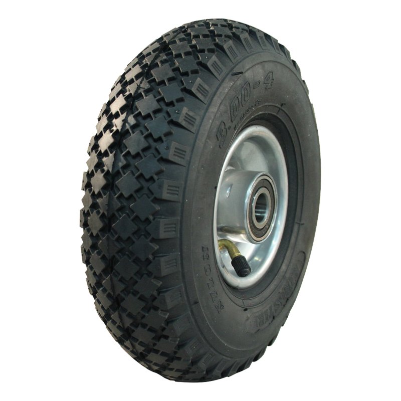 pneu + roue 3.00-4 2.10-4 ET0 roulement à billes Ø20 NL75mm métal V-6605 gris argent
