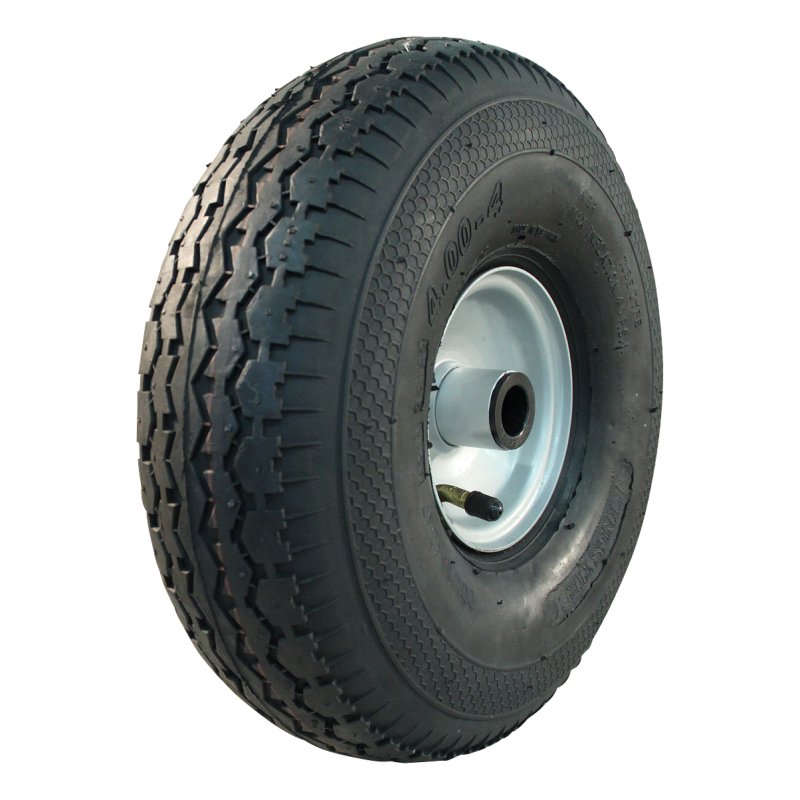 luchtband + wiel 4.00-4 2.10x4 ET0 NL69mm staal V-6504 grijs