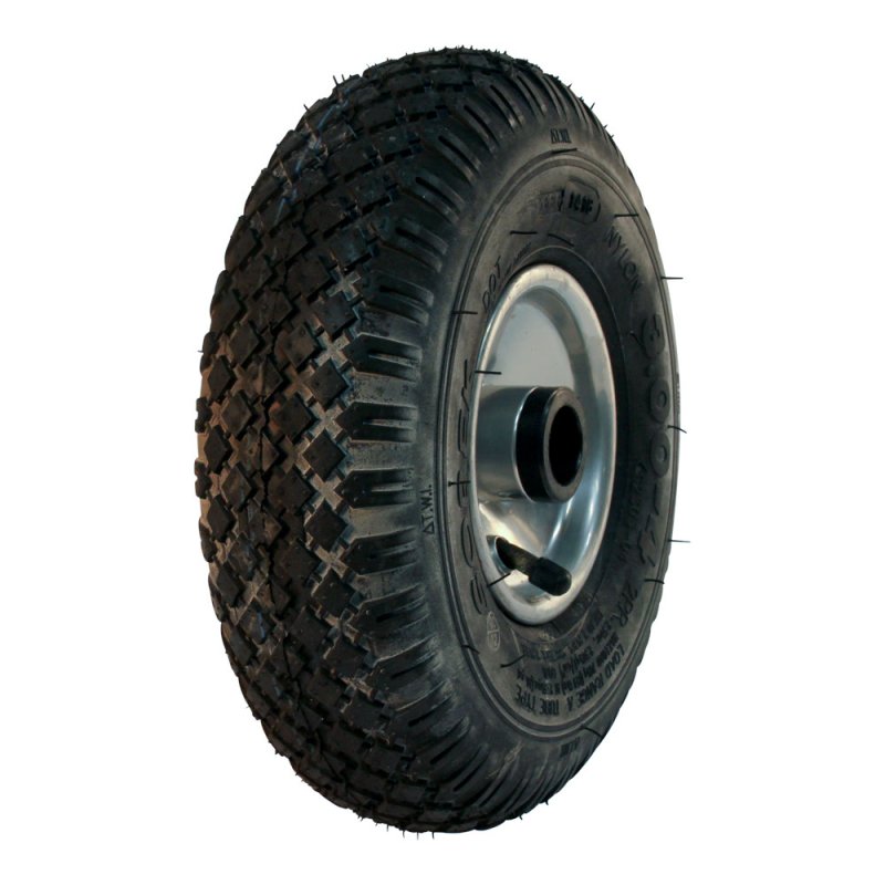 pneu + roue 4.00-4 2.10-4H2 ET0 roulement à billes Ø25 NL75mm métal V-6605 gris argent