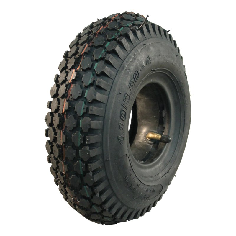 Komplettrad 4.10/3.50-4 2.10-4H2 ET0 Kugellager Ø25 NL75mm Stahl V-6602 Silbergrau