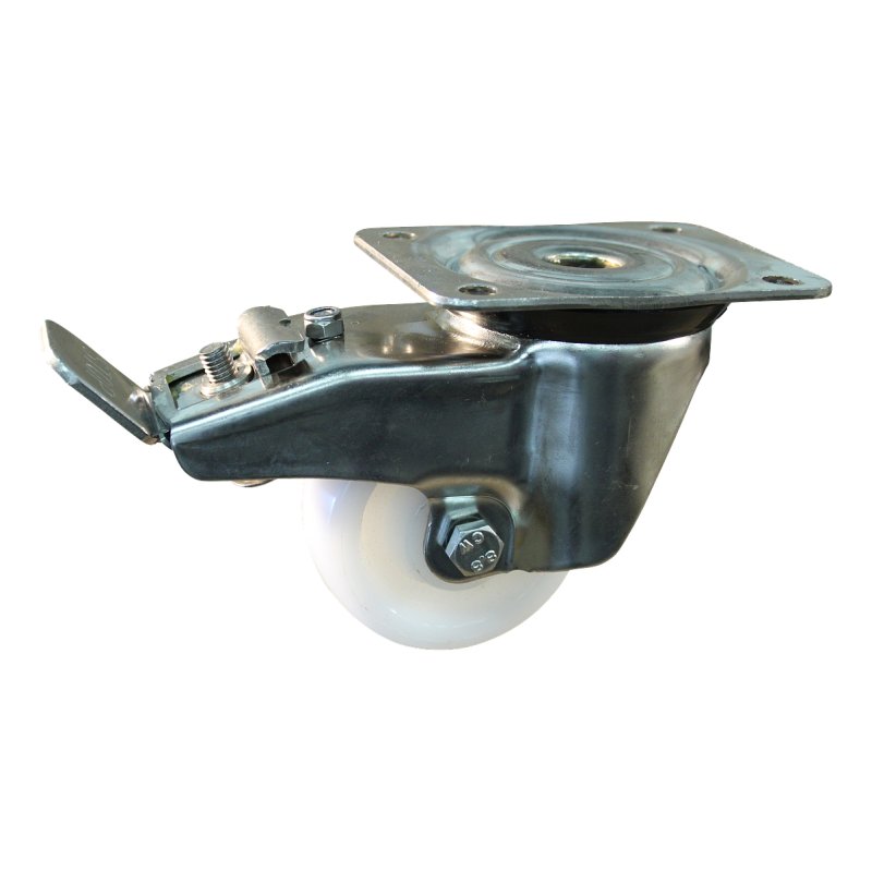 swivel castor with brake 75mm serie 33 ᠆ 31 plate mounting plain bore