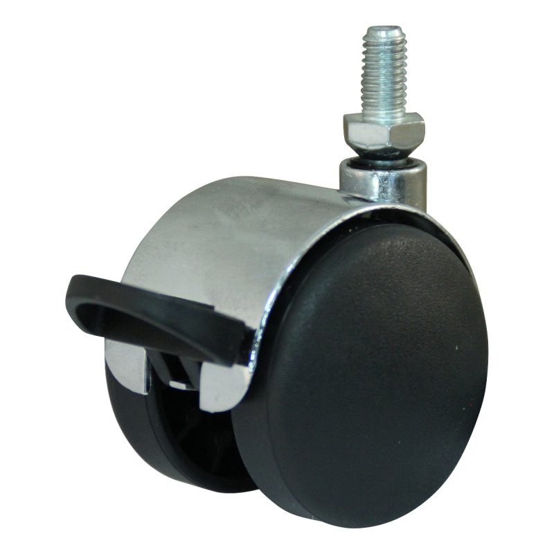swivel castor with brake 50mm series 65 - 67 draadstift M8 plain bore