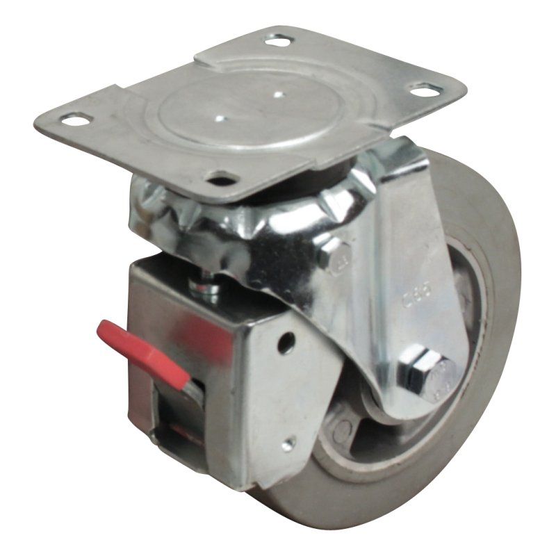 Lenkrolle mit Feststeller 160mm Serie 12 ᠆ Plattenbefestigung Kugellager