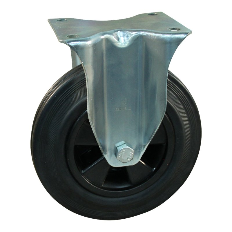 fixed castor 200mm series 01 ᠆ 15 plate mounting plain bore