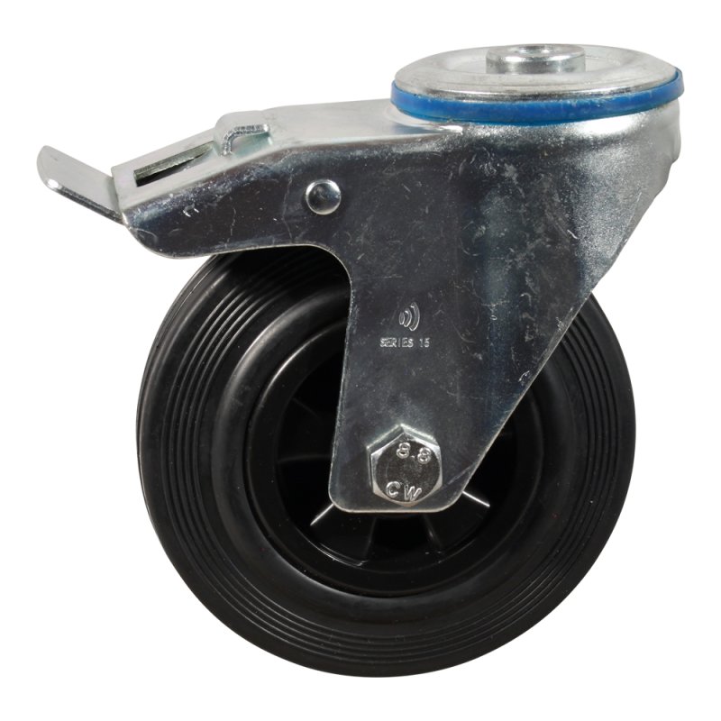 roulette pivotante avec frein 100mm série 01 ᠆ 15 trou pour boulon palier lisse