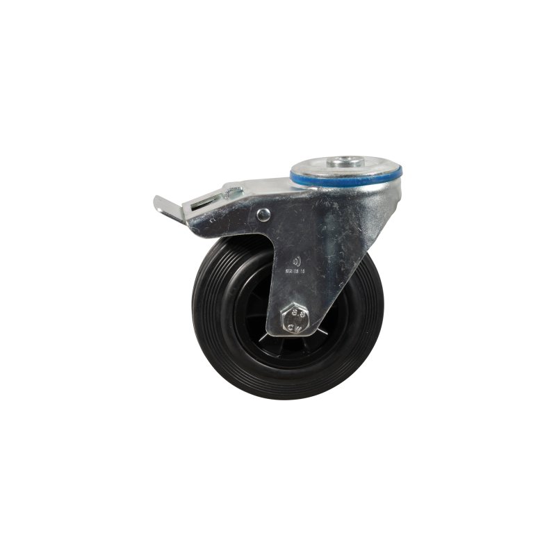 Lenkrolle mit Feststeller 125mm Serie 01 ᠆ 15 Rückenloch Gleitlager