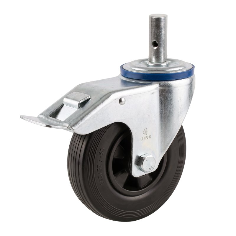 Lenkrolle mit Feststeller 140mm Serie 01 ᠆ 15 Zapfen Rollenlager