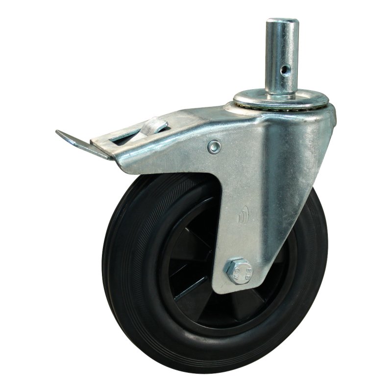 Lenkrolle mit Feststeller 200mm Serie 01 ᠆ 15 Zapfen Rollenlager