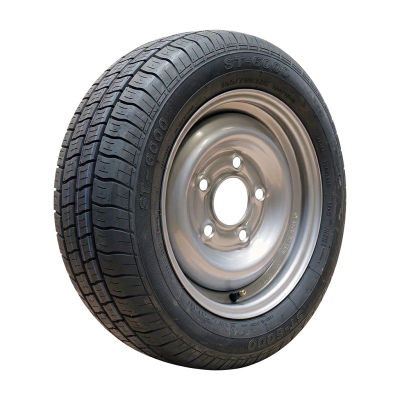 pneu + roue 155/70 R12C 4½Jx12H2 ET30 67/112/5 métal Kargomax ST-6000 M+S gris argent