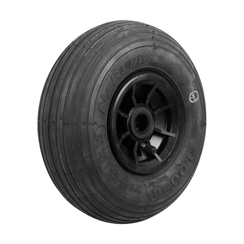 pneu + roue 3.00-4 2.10x4 (260x85) roulement à rouleaux Ø20 NL50mm plastique PP S-2301 noir